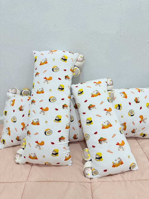 Snuggly Bamboo Pillow - Penguin Sushi Party