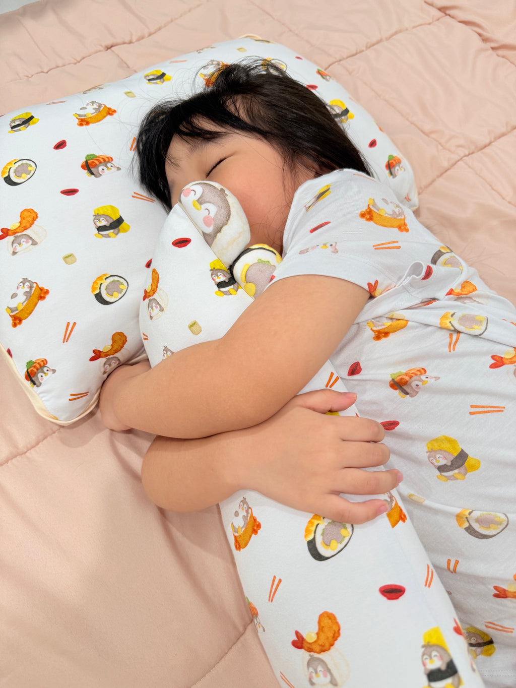 Snuggly Bamboo Pillow - Penguin Sushi Party