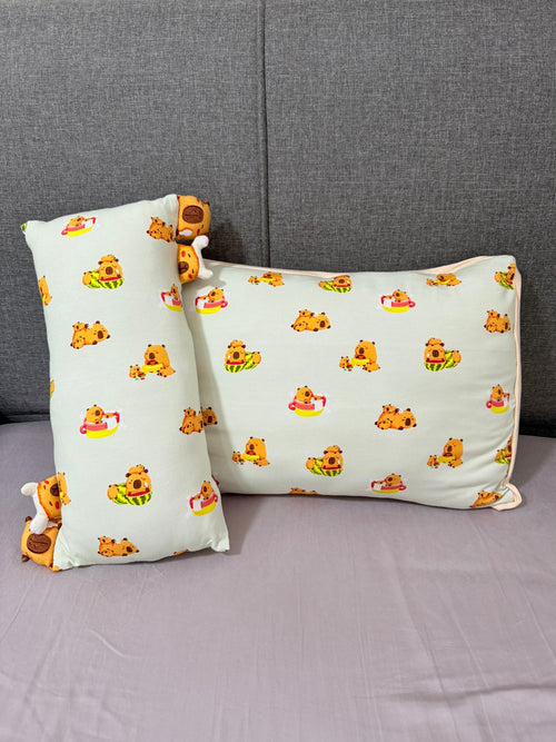 (Preorder) Snuggly Bamboo Pillow - Capybara Cuddle